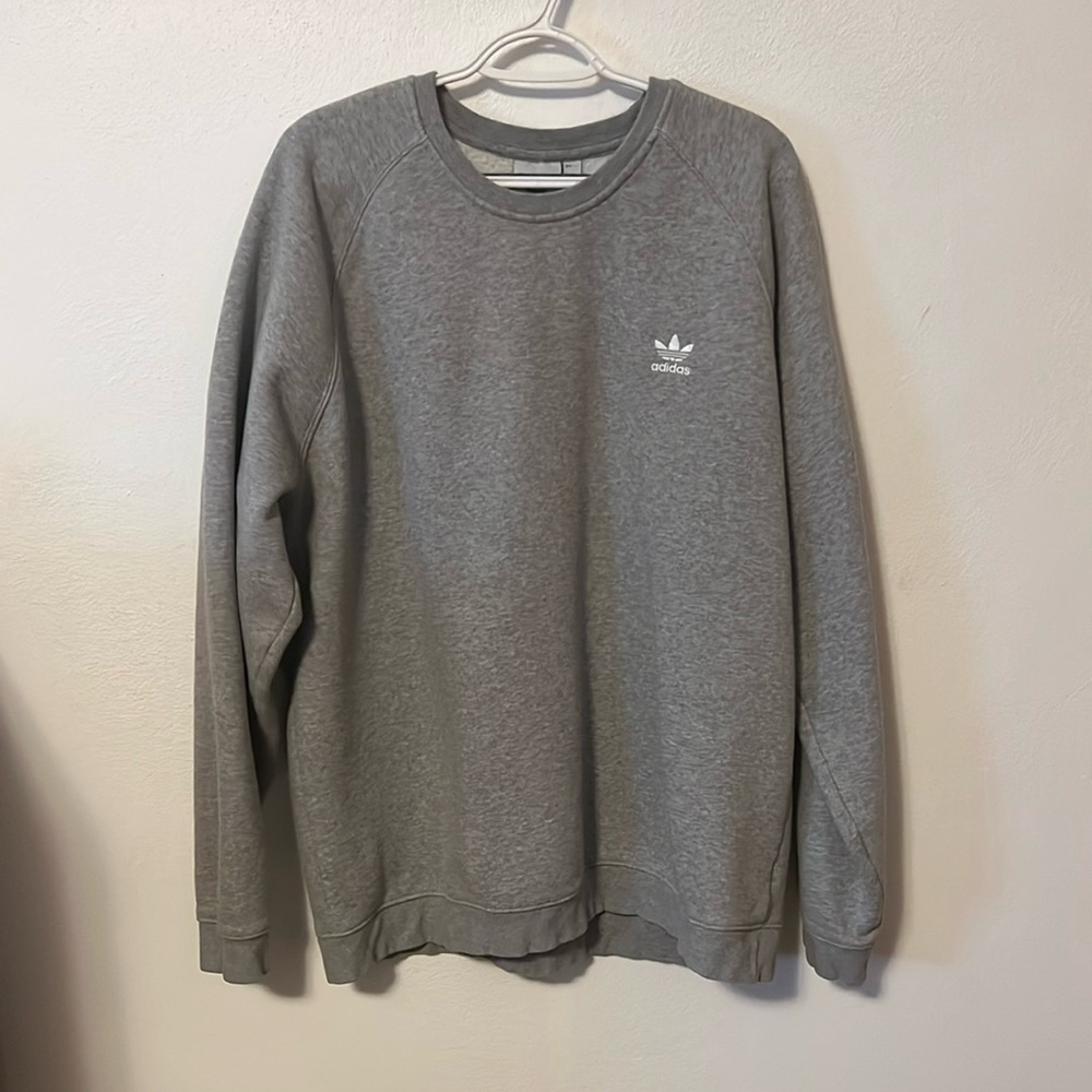 Adidas Men's Crewneck Gray Sweatshirt